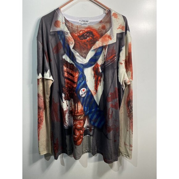 faux real mens zombie long sleeve shirt size XL extra large - Picture 1 of 4